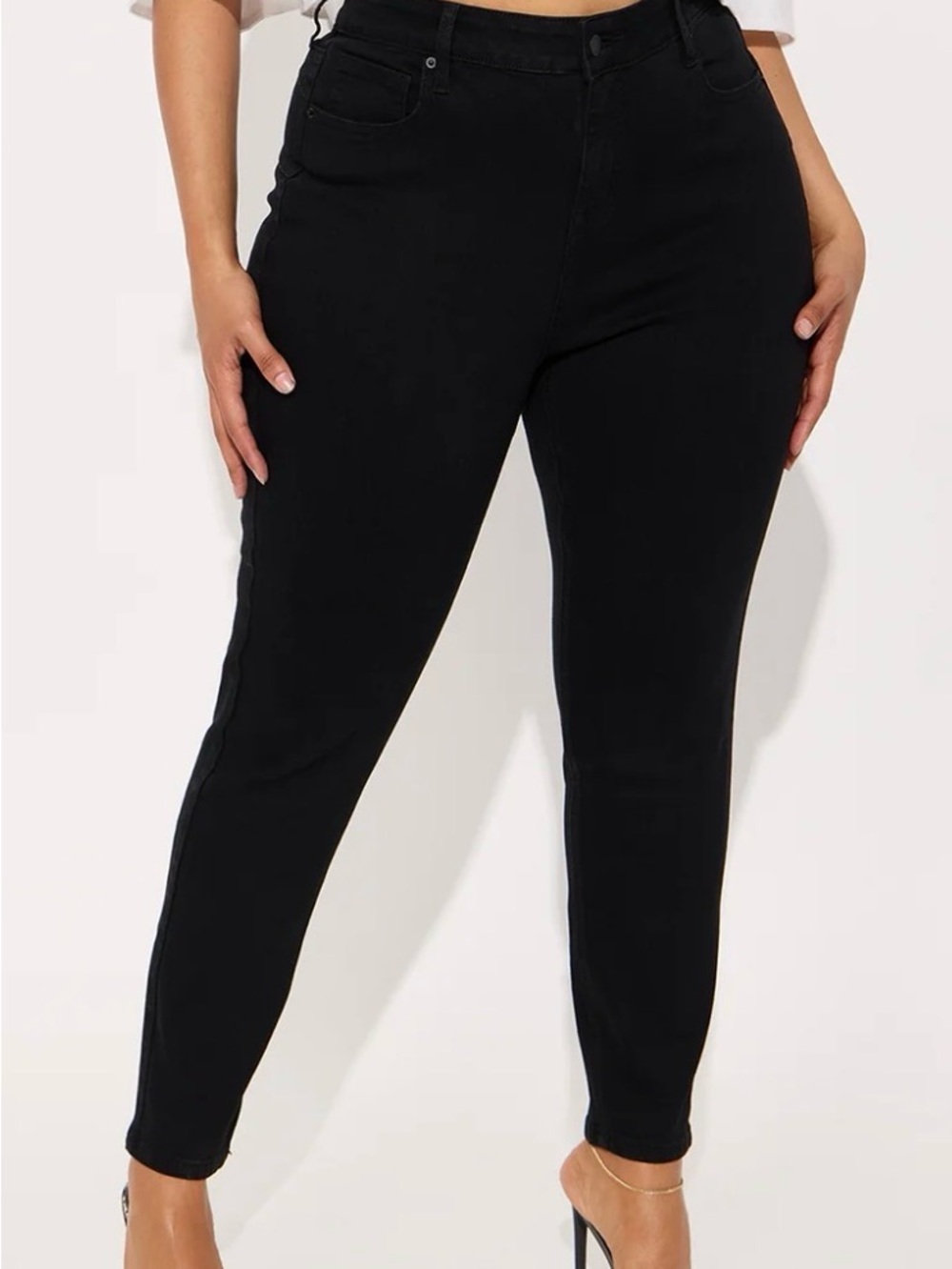 Plus Size Black High-Rise Skinny Jeans